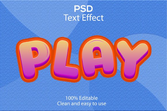 3D Play Text Effect: Editable PSD for Modern Designs