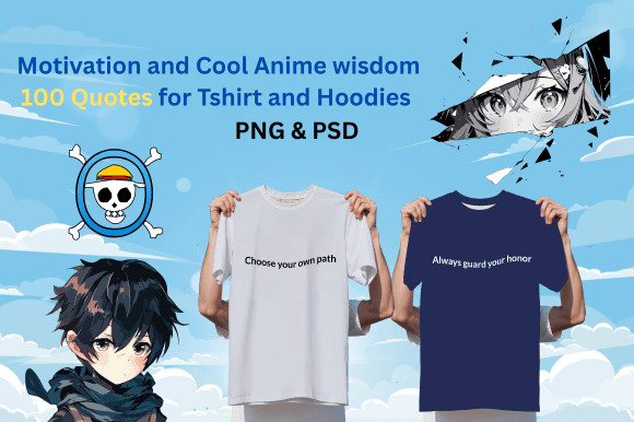 Anime Quotes: 100 Editable Designs for Apparel