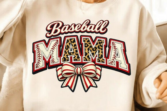 Baseball Mama Coquette Bow: A Stylish Embroidered Design