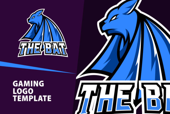 Bat Mascot Gaming Logo Design: Vector Template for Esports