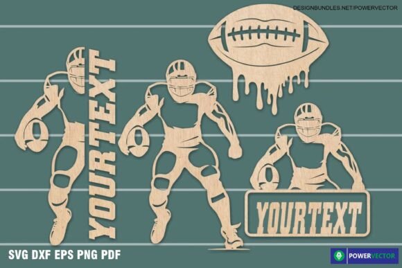 Dynamic Football Player SVG Bundle for Game Day Crafts