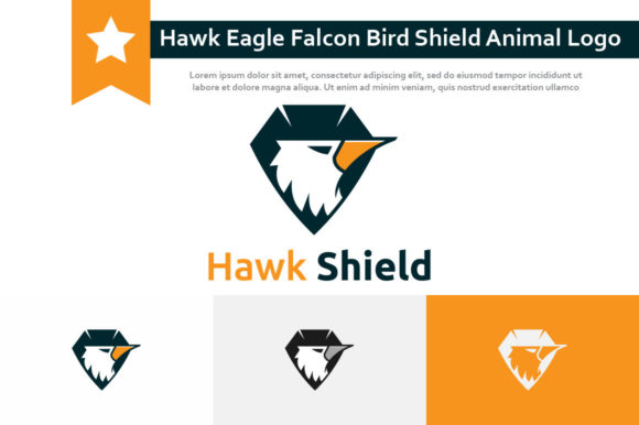 Hawk Eagle Falcon Bird Shield Logo