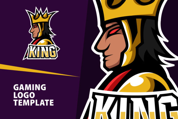 King Mascot Gaming Logo Design & Free Font Download