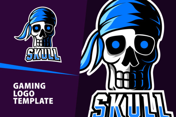 Pirate Skull Mascot Gaming Logo Design