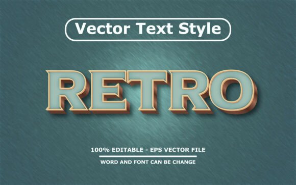 Retro Vector Text Effect: Editable Vintage 80s Style