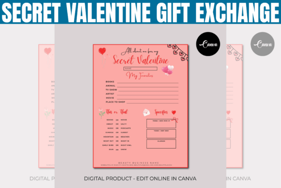 Secret Valentine Gift Exchange Template