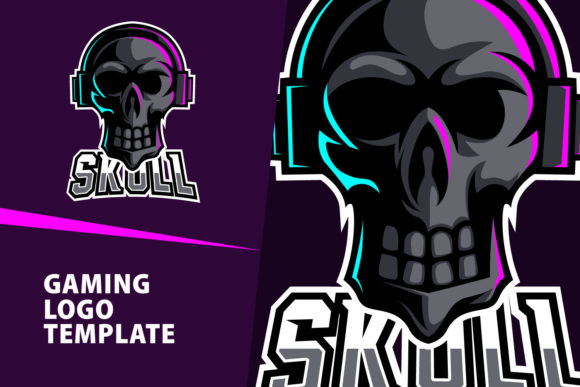 Skull Mascot Gaming Logo Design