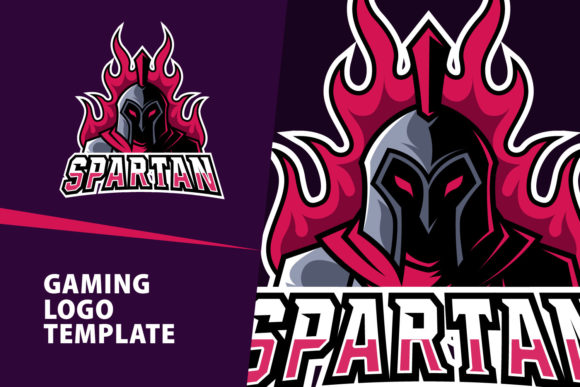 Spartan Mascot Gaming Logo Design: Editable & Bold