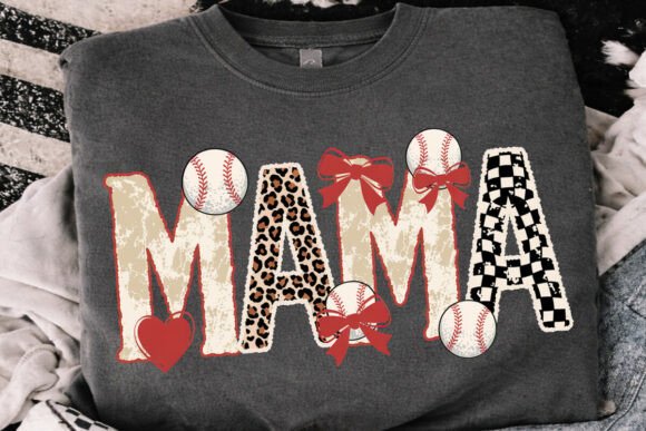 Stylish Leopard Baseball Mama PNG for Proud Moms