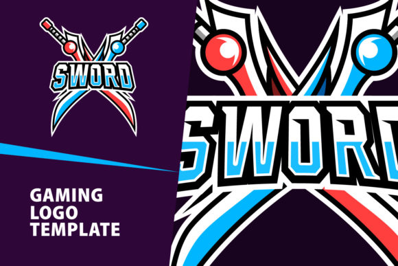 Sword Mascot Gaming Logo Design