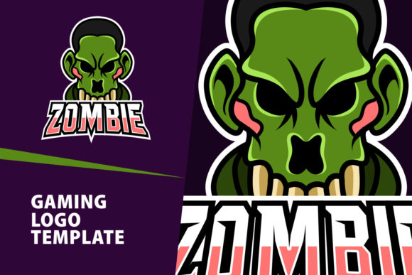 Zombie Mascot Gaming Logo Design and Free Font Download